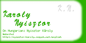 karoly nyisztor business card